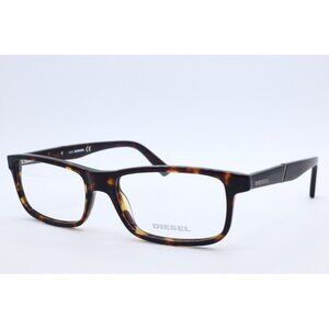 DIESEL DL 5292 052 Rectangle Dark Havana Tortoise Eyeglasses Clear Lenses 54mm